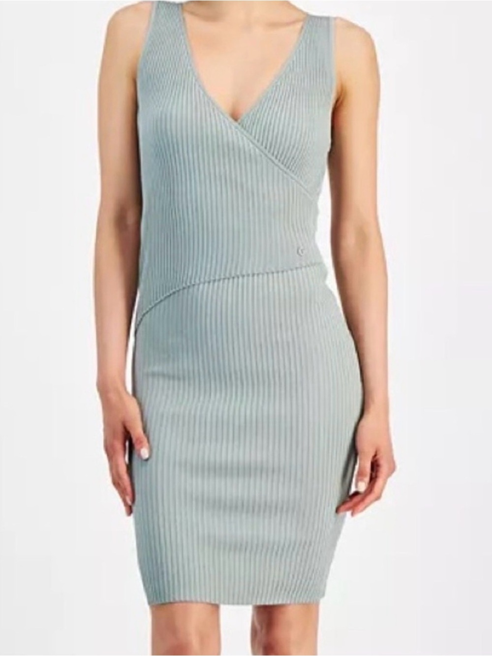 GUESS Lucille Sleeveless Mini Dress Sage Green Womens M NWT
